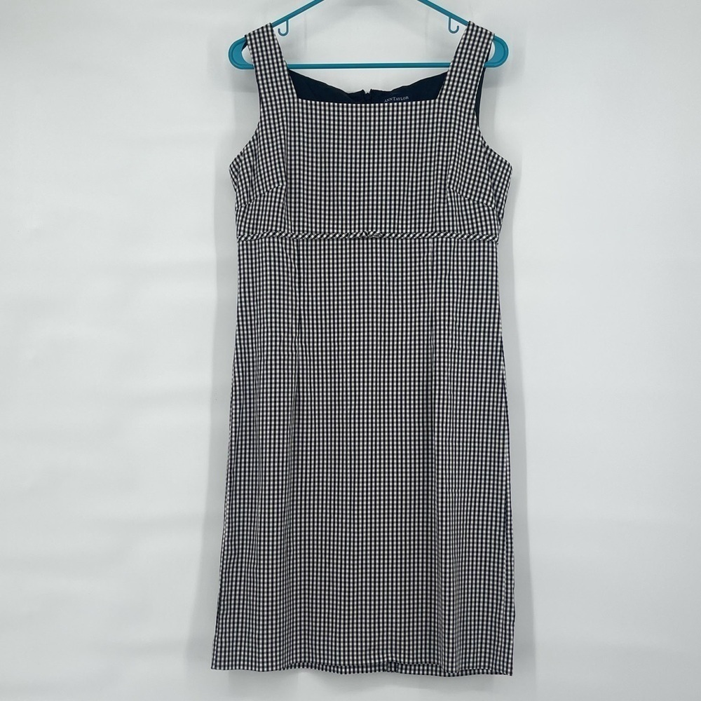 Ann Taylor vintage black white gingham 90s dress